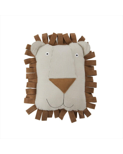 OYOY Lobo Lion Denim Cushion - Caramel