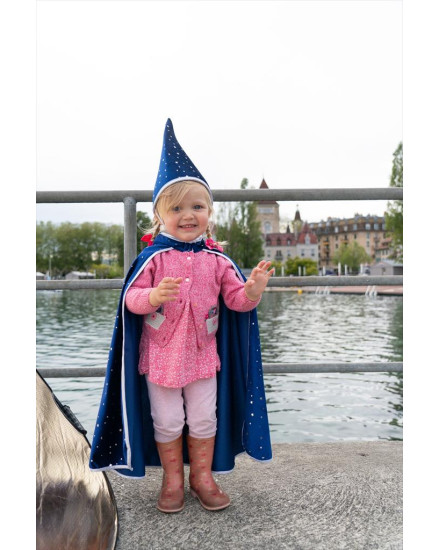 Great Pretenders Glitter Cape with Hat - Blue (4-6 Years)