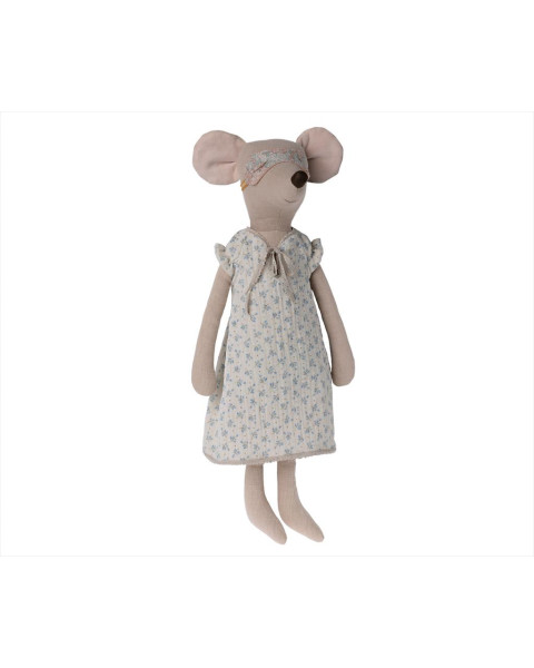 Maileg Maxi Mouse, Nightgown - Blue Flower