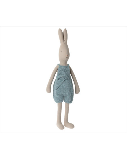 Maileg Rabbit Size 4, Knitted Overall - Blue