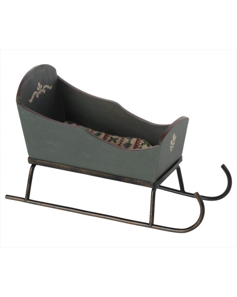 Maileg Sleigh Mouse - Petrol