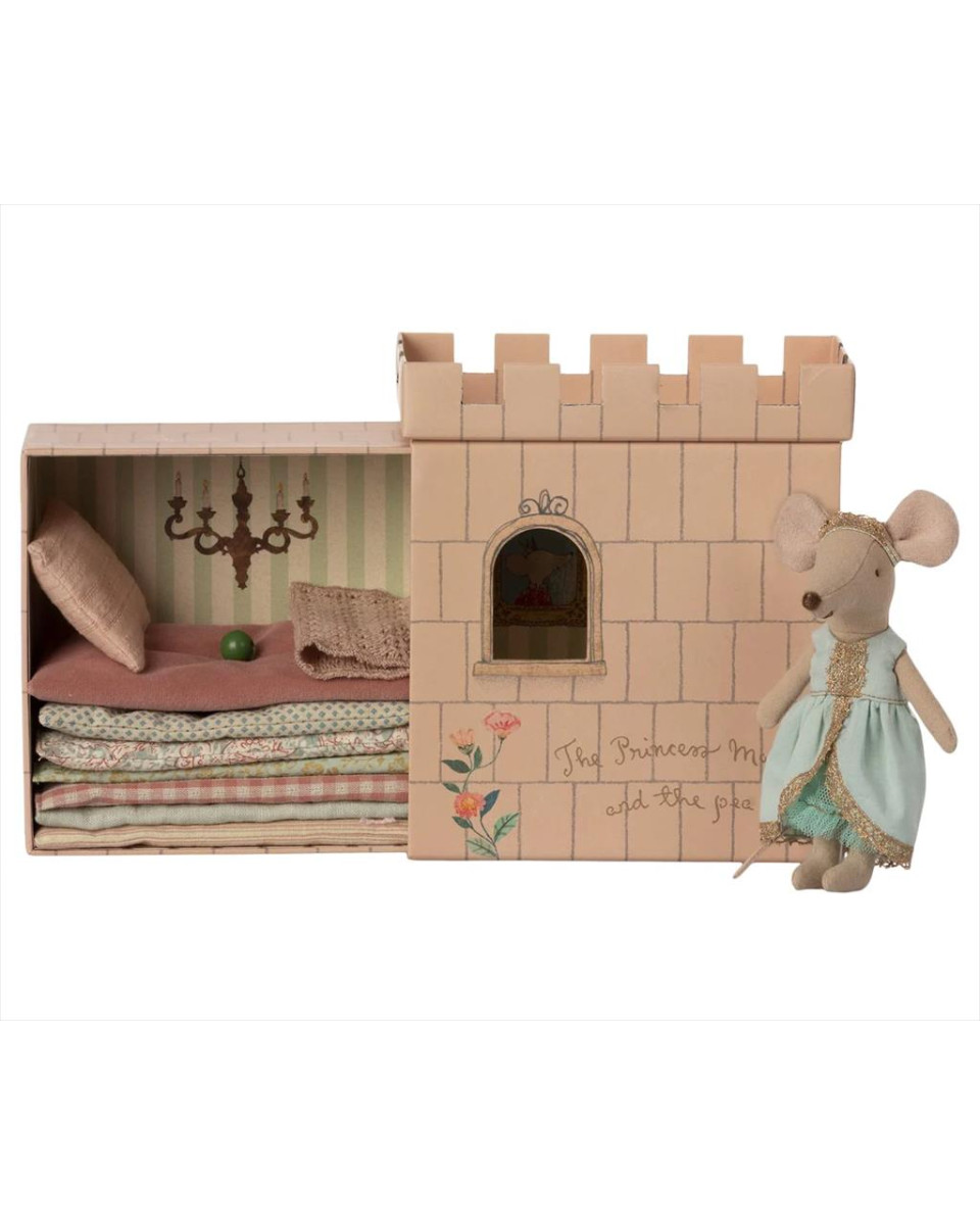 Maileg Princess and The Pea, Big Sister Mouse - Mint Dress