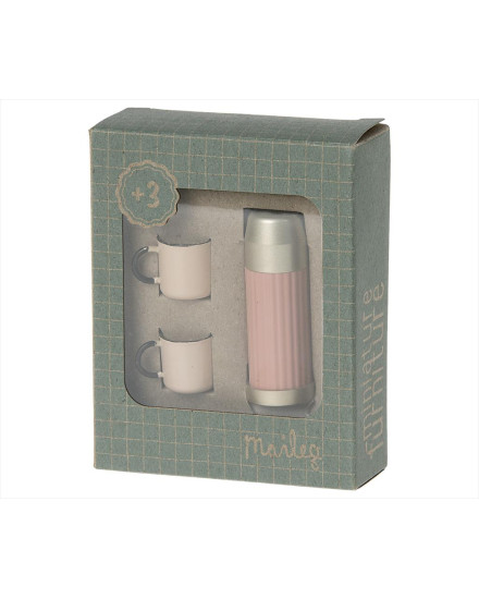 Maileg Thermos and Cups - Soft Coral