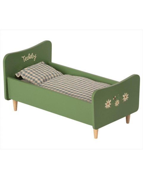 Maileg Wooden Bed Teddy Dad - Dusty Green