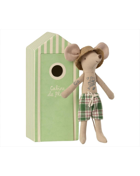 Maileg Beach Mouse Dad in Cabin De Plage