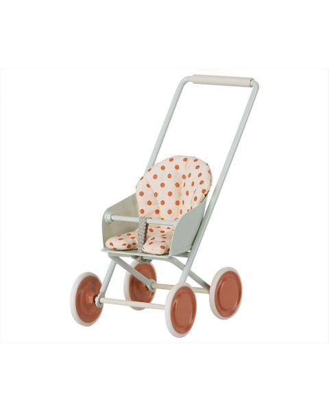 Maileg Stroller Micro - Sky Blue Polkadot