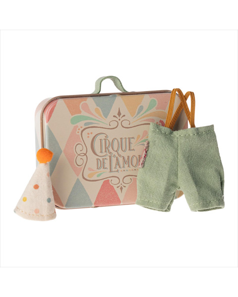 Maileg Clown Clothes in Suitcase, Little Brother Mouse