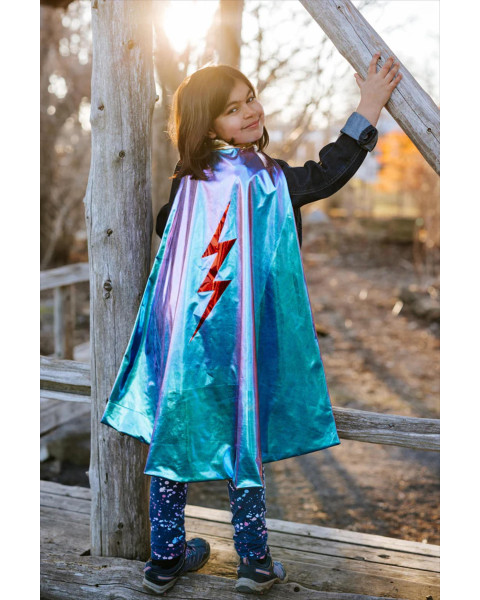 Great Pretenders Reversible Blue Lightning Holographic Cape