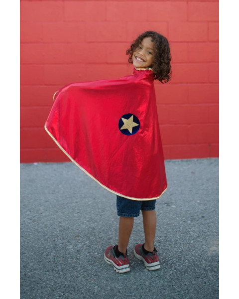 Great Pretenders Gold and Red Reversible Wonder Cape