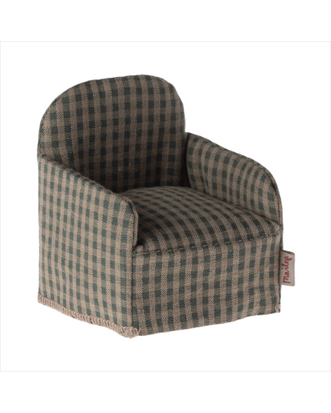 Maileg Chair, Mouse - Green Checker