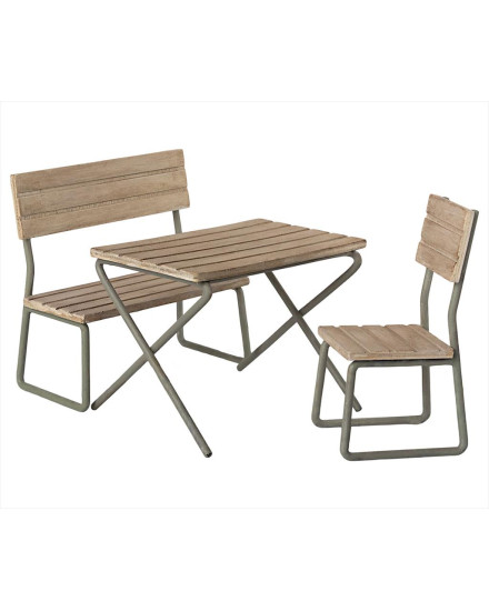 Maileg Garden Set Table with Chair and Bench