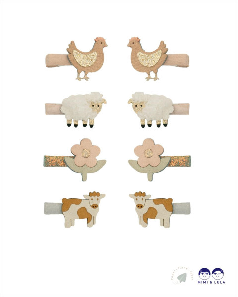 Mimi & Lula Farm Animal Mini Clips
