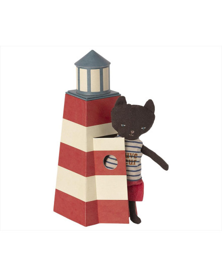 Maileg Tower with Black Cat