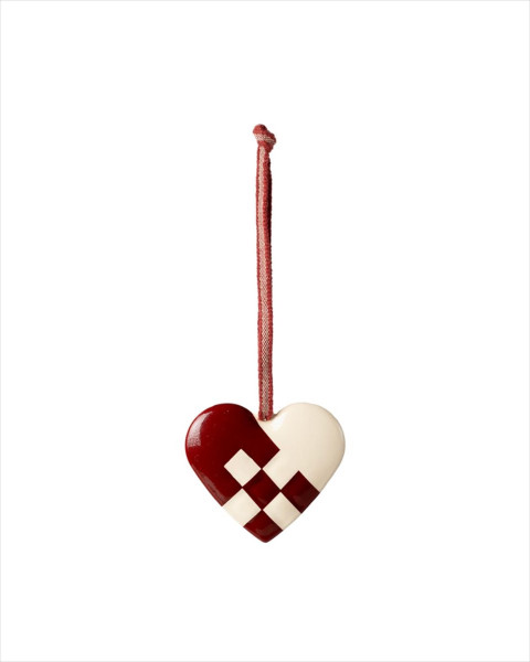 Maileg Metal Ornament, Small Heart - Red