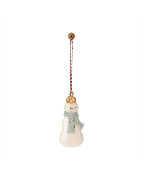 Maileg Metal Ornament, Snowman - Green