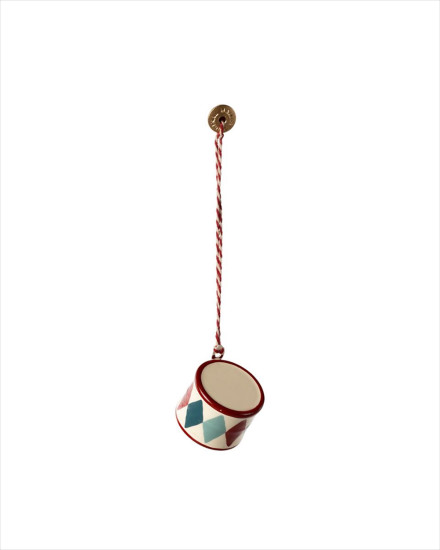 Maileg Metal Ornament, Small Drum - Classic Red