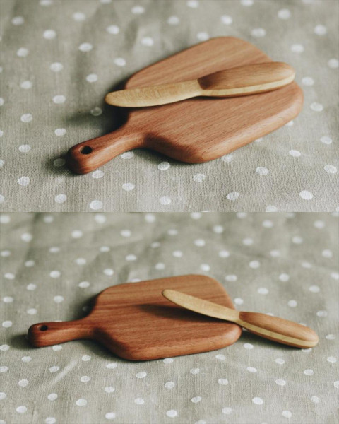 Tateplota Handmade Cutting Board With a Knife