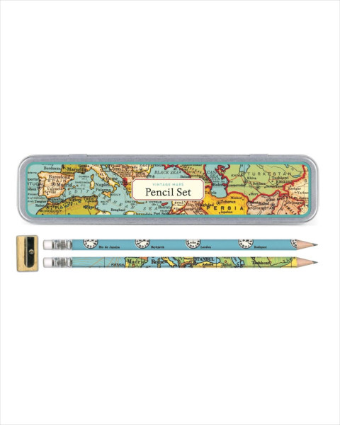 Cavallini Vintage Maps Pencil Set