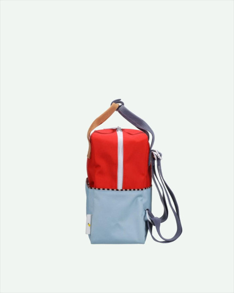 Sticky Lemon Backpack Small | Colourblocking | Red Hat + Zissou Blue