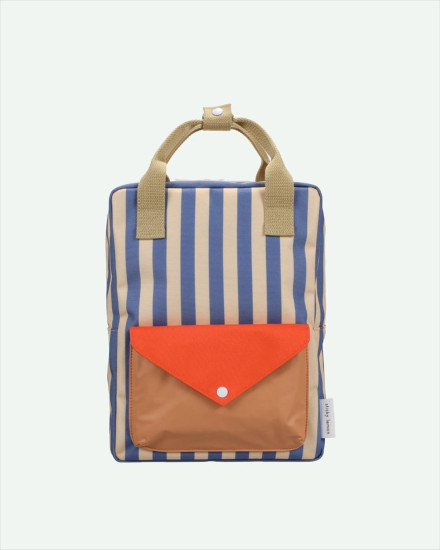 Sticky Lemon Backpack Medium | Stripes Blue Whale + Sandy Yellow