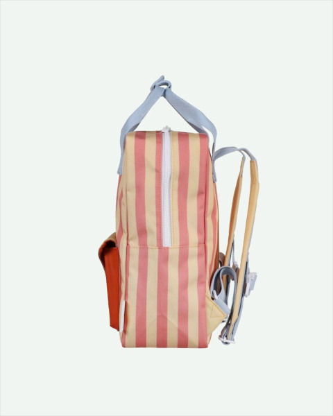 Sticky Lemon Backpack Medium | Stripes Coral Pink + Sandy Yellow