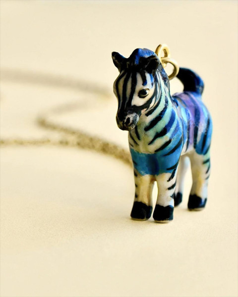 Camp Hollow Rainbow Zebra Necklace