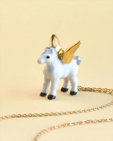 Camp Hollow Gold Pegasus Necklace