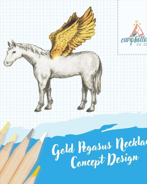 Camp Hollow Gold Pegasus Necklace