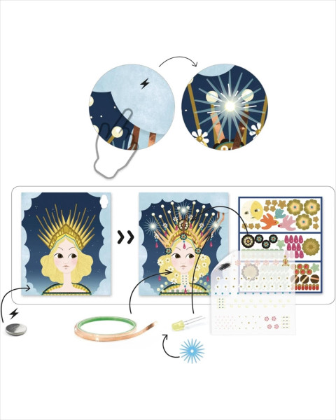 Djeco Light Up Pictures - Tiaras (STEM)