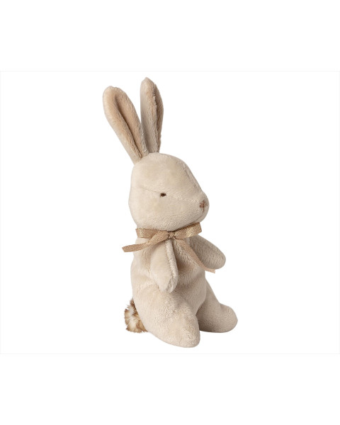Maileg Baby Bunny Off White with Pink Ribbon