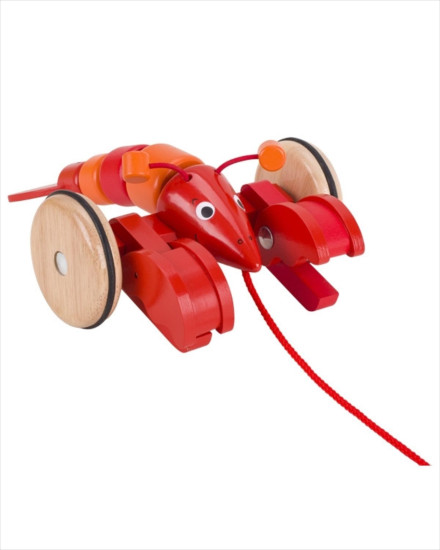 Goki Wooden Pull Along - Lobster