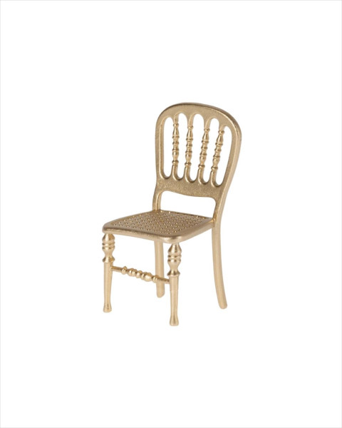 Maileg Metal Chair, Mouse - Gold