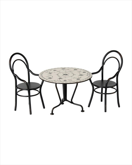 Maileg Dining Table Set with 2 Chairs, Miniature
