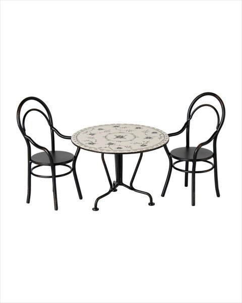 Maileg Dining Table Set with 2 Chairs, Miniature