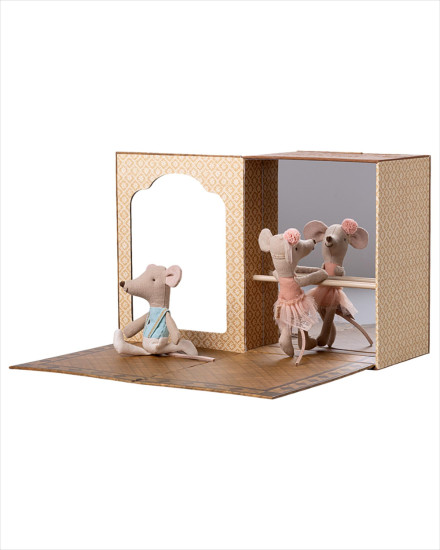 Maileg Ballet Mice in Dance Studio, Little Sister and Brother