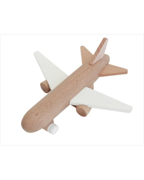 Kiko & GG Hikoki Jet Wooden Wind Up Plane - White