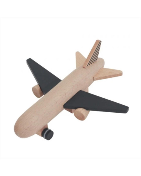 Kiko & GG Hikoki Jet Wooden Wind Up Plane - Black
