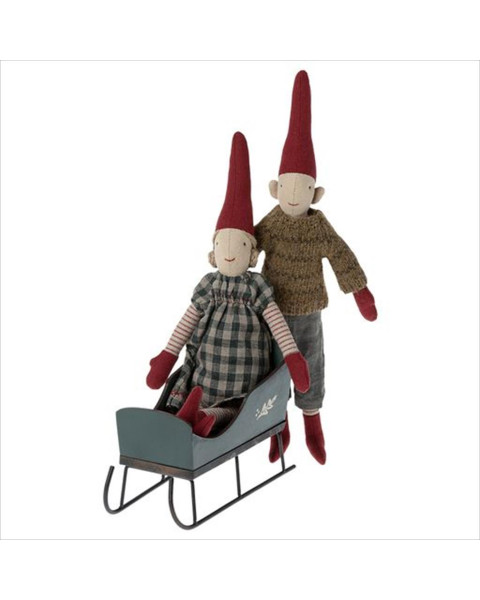 Maileg Sleigh Mini Wooden - Green