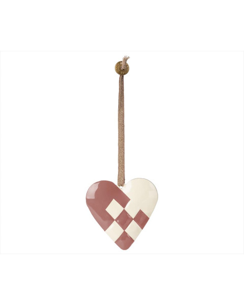 Maileg Metal Ornament Braided Heart - Light Purple