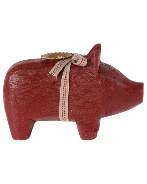 Maileg Wooden Pig, Small - Red