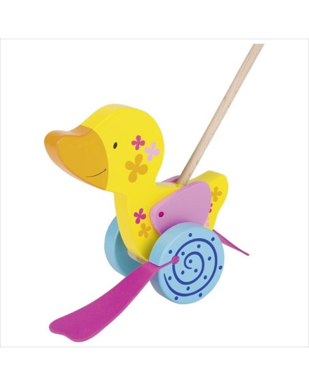 Goki Wooden Push Along - Duck