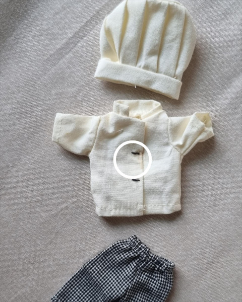 Imperfect Maileg Chef Clothes for Mouse w. Long Hat