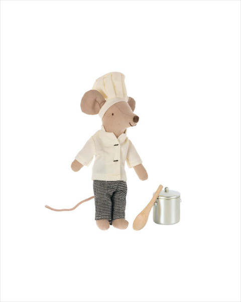 Maileg Chef Mouse w. Soup Pot and Spoon, Big Brother