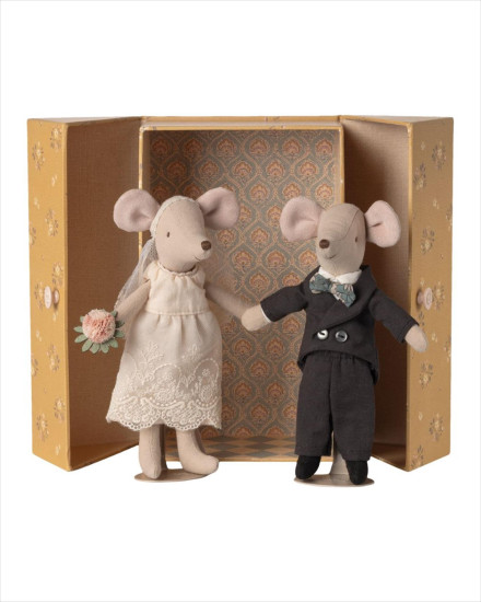 Maileg Wedding Mice Couple in Box, Mum and Dad
