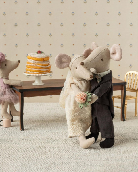 Maileg Wedding Mice Couple in Box, Mum and Dad