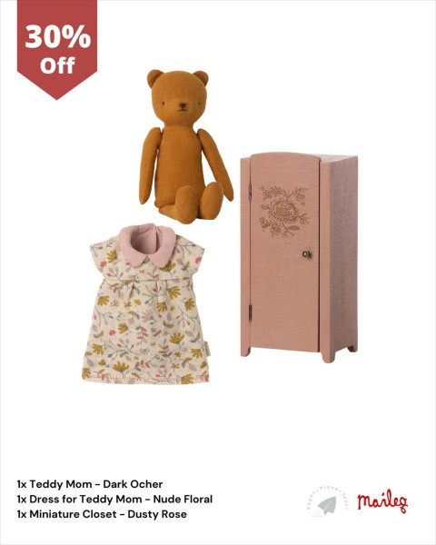 Maileg Bundle Set Teddy Mom Wardrobe Collection