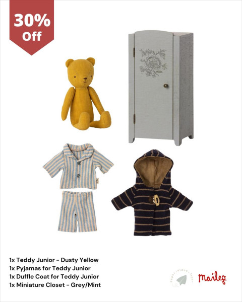 Maileg Bundle Set Teddy Junior Wardrobe Collection