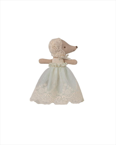 Maileg Baby Mouse in Gown - Mint