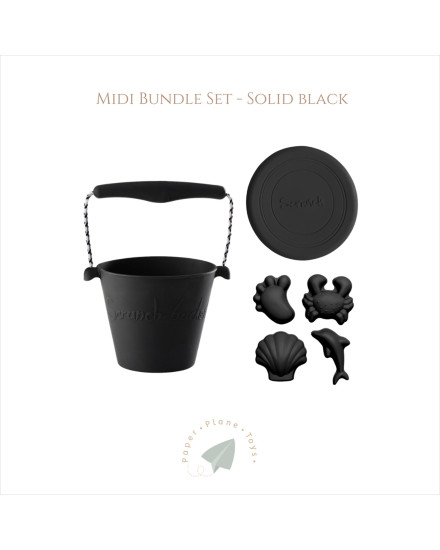 Scrunch Midi Bundle Set - Solid Black