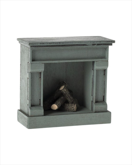 Maileg Fireplace, Mouse - Blue